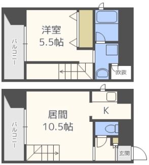 グランノーブル六本松202号室-間取り