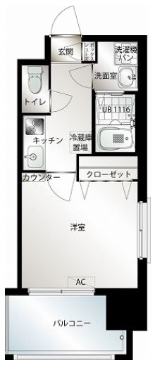 エンクレスト博多駅前Ⅲ309号室-間取り