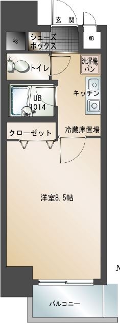 エンクレスト博多駅南501号室-間取り