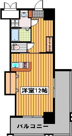 ロイヤル渡辺通II401号室-間取り