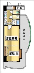 ロイヤル渡辺通154 - 所在階 の間取り図