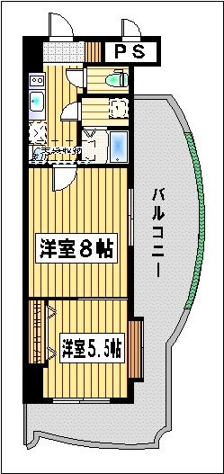 ロイヤル渡辺通1541201号室-間取り