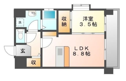 アンベリール薬院203号室-間取り