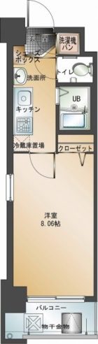 エンクレスト赤坂壱番館 - 所在階6階の間取り図 2454