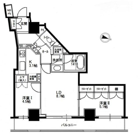 グランアルト天神タワー号室-間取り