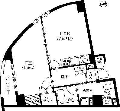 ラ・クラッセ大手門301号室-間取り