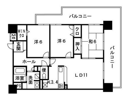 アンピール舞鶴609号室-間取り