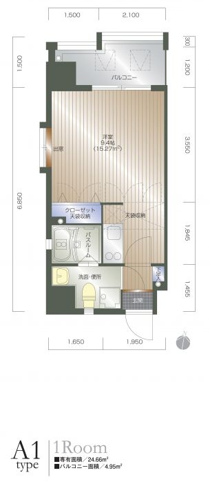 ローズモントフレア舞鶴601号室-間取り