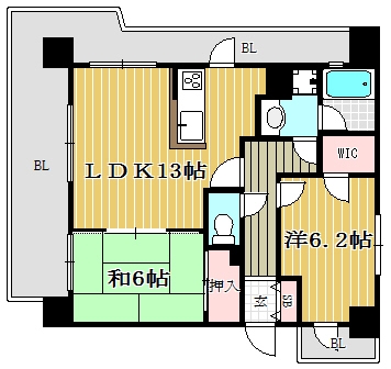 アーバンパレスアクス大濠III403号室-間取り