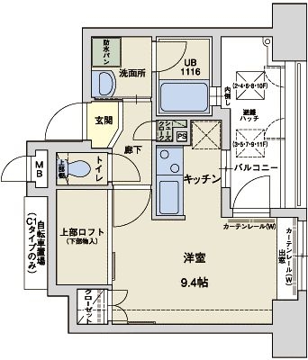 アクタス大手門II403号室-間取り