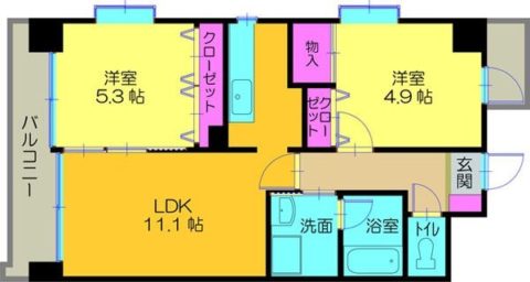 城北ビル701号室-間取り