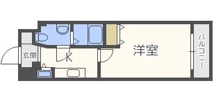 スカイコート博多駅前I604号室-間取り