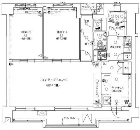 パークハウス警固フォレスト204号室-間取り