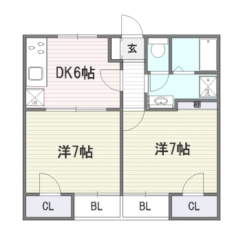 アーバンアローズ地行201号室-間取り