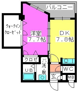 ベイシック大名201号室-間取り