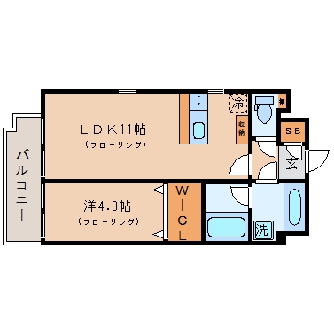 プレスタイル大濠公園202号室-間取り