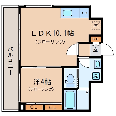 メルヴェイユ大名201号室-間取り