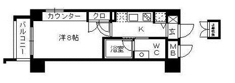 クレスティア天神サウス401号室-間取り