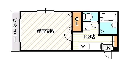 ドミール高砂202号室-間取り