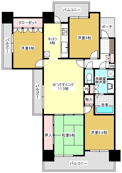 サーパス平尾駅前5F号室-間取り