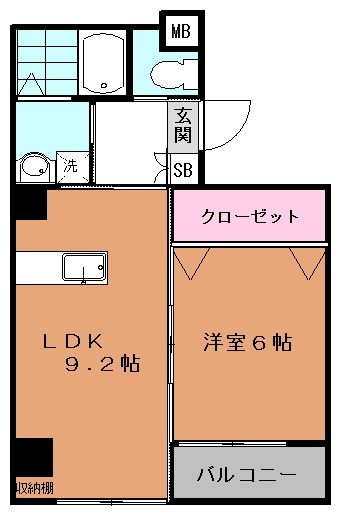 ルネスキューブ302号室-間取り