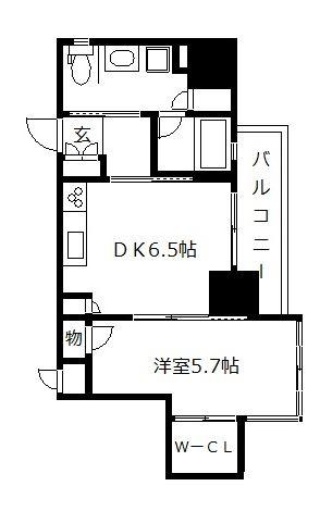 ライフ・モア春吉603号室-間取り