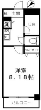 フェリチータ渡辺通り - 所在階***階の間取り図 2639