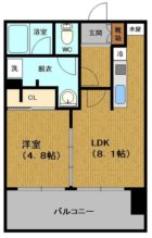 ピアパーク渡辺通 - 所在階***階の間取り図 2641