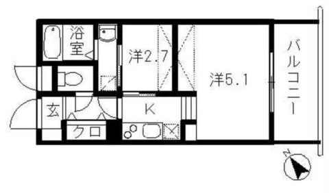 ヴィスティス02天神南203号室-間取り