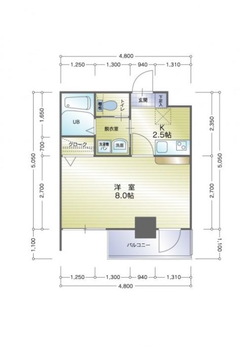 ローズモントフレア薬院205号室-間取り