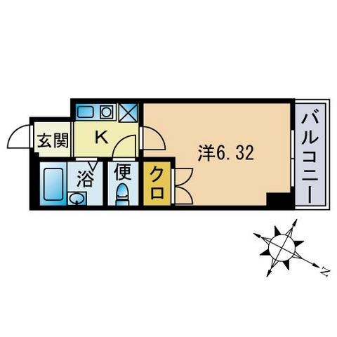 マンション花房406号室-間取り