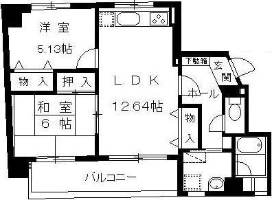 ベイフロント博多302号室-間取り