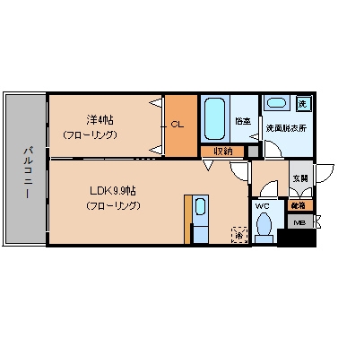 ＡＳレジデンス博多駅南705号室-間取り