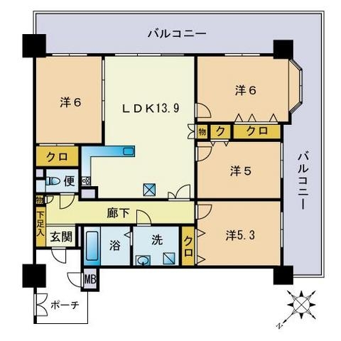 シティライフ呉服町202号室-間取り