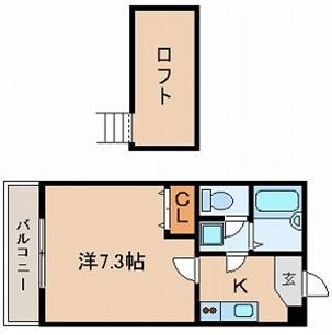 はかた館105号室-間取り