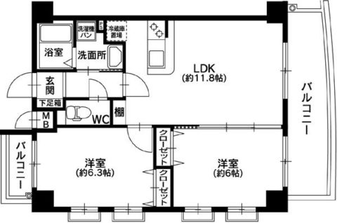 エクメール大濠203号室-間取り