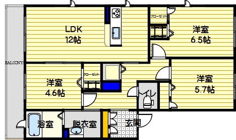 サングランデ桜坂A302号室-間取り