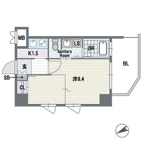 ルミナス桜坂206号室-間取り