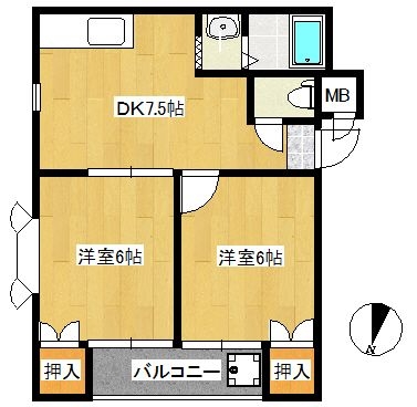 ゆうプラザ西新東402号室-間取り