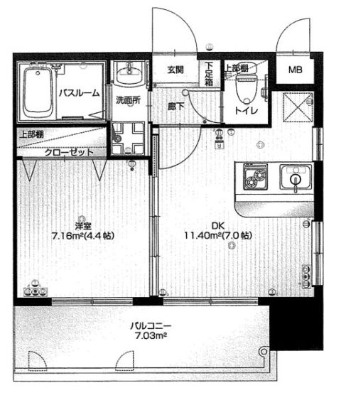 ローズモントフレア六本松駅前201号室-間取り