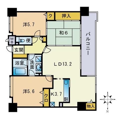 サークコート大濠公園駅606号室-間取り