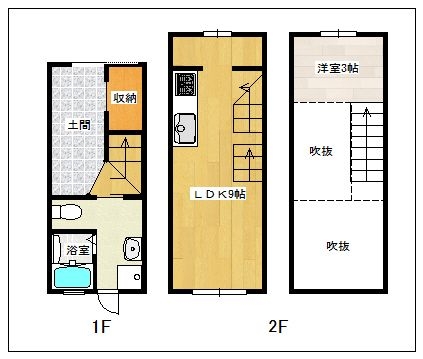 エルモスドームサイド3号室-間取り