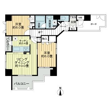 コスモ警固ロイヤルフォルム303号室-間取り