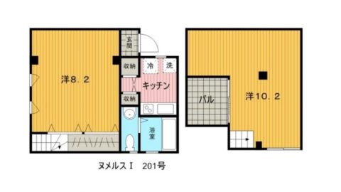 ヌメルスI201号室-間取り