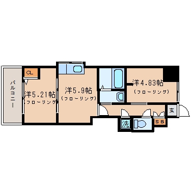 エスティメゾン薬院807号室-間取り