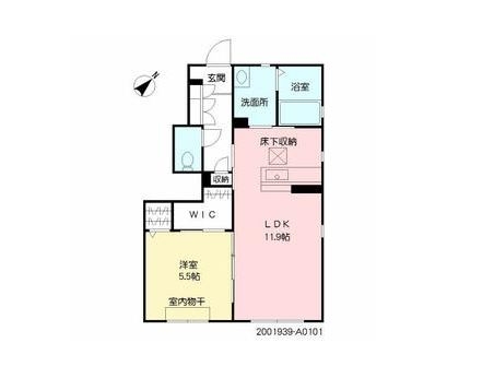 リヴィエール地行101号室-間取り