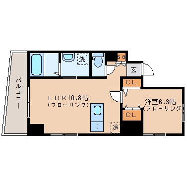 ビュークレスト大濠403号室-間取り