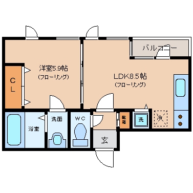 ステイツ天神東III301号室-間取り