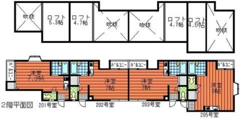 ヤマトドリーム202号室-間取り