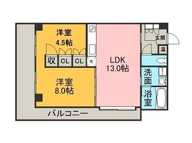 ライオンズマンション大名811号室-間取り